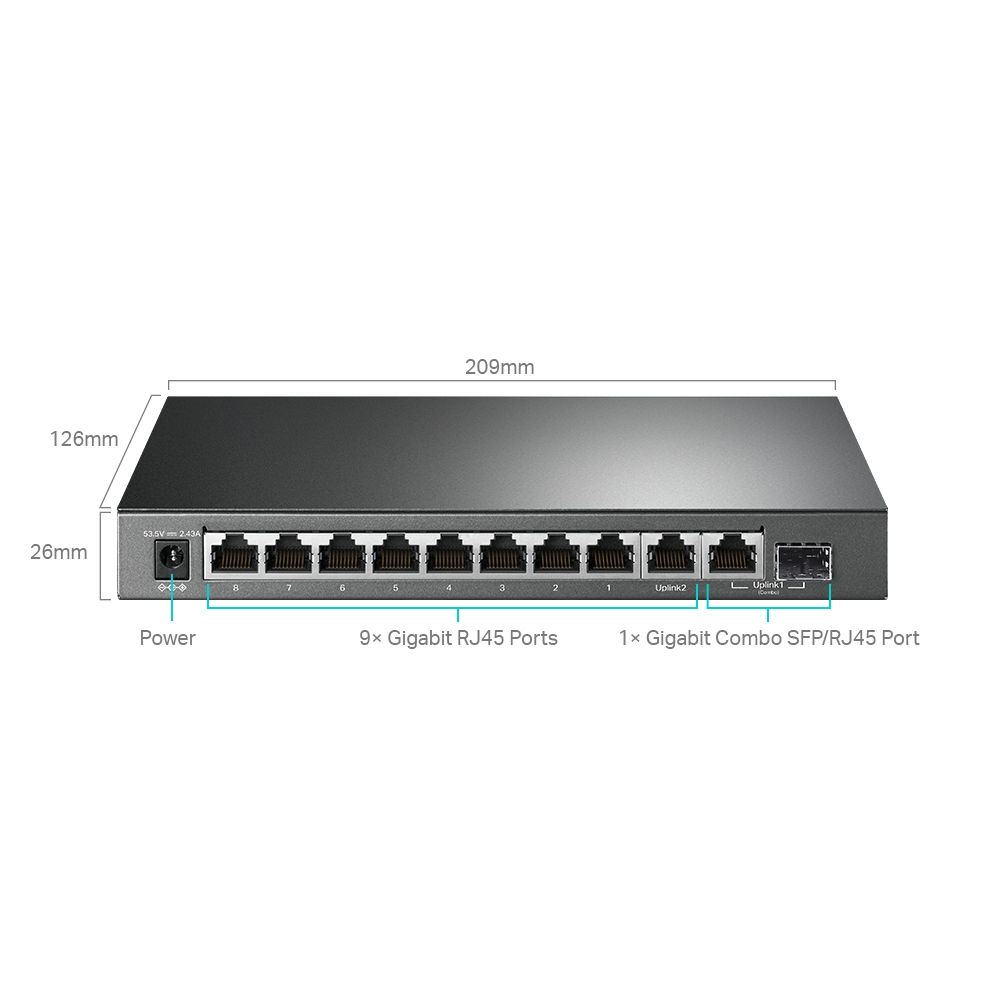 TP-LINK 10P Gigabit Easy Smart Switch - Switch - 1 Gbps