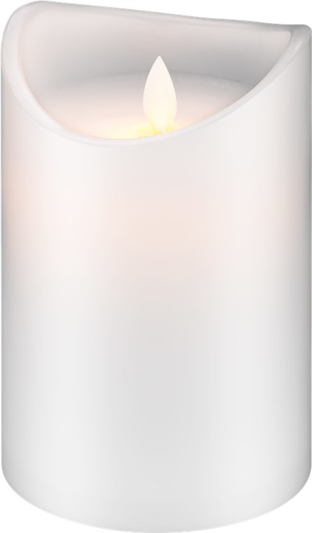 Goobay LED Echtwachs-Kerze weiss warm-weiss 2700K 7.5x15 cm