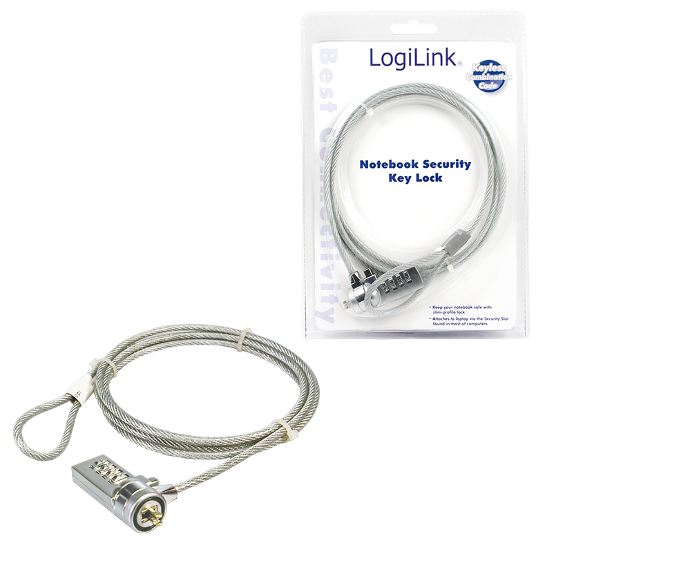 LogiLink Sicherheitskabelschloss - 1.5 m