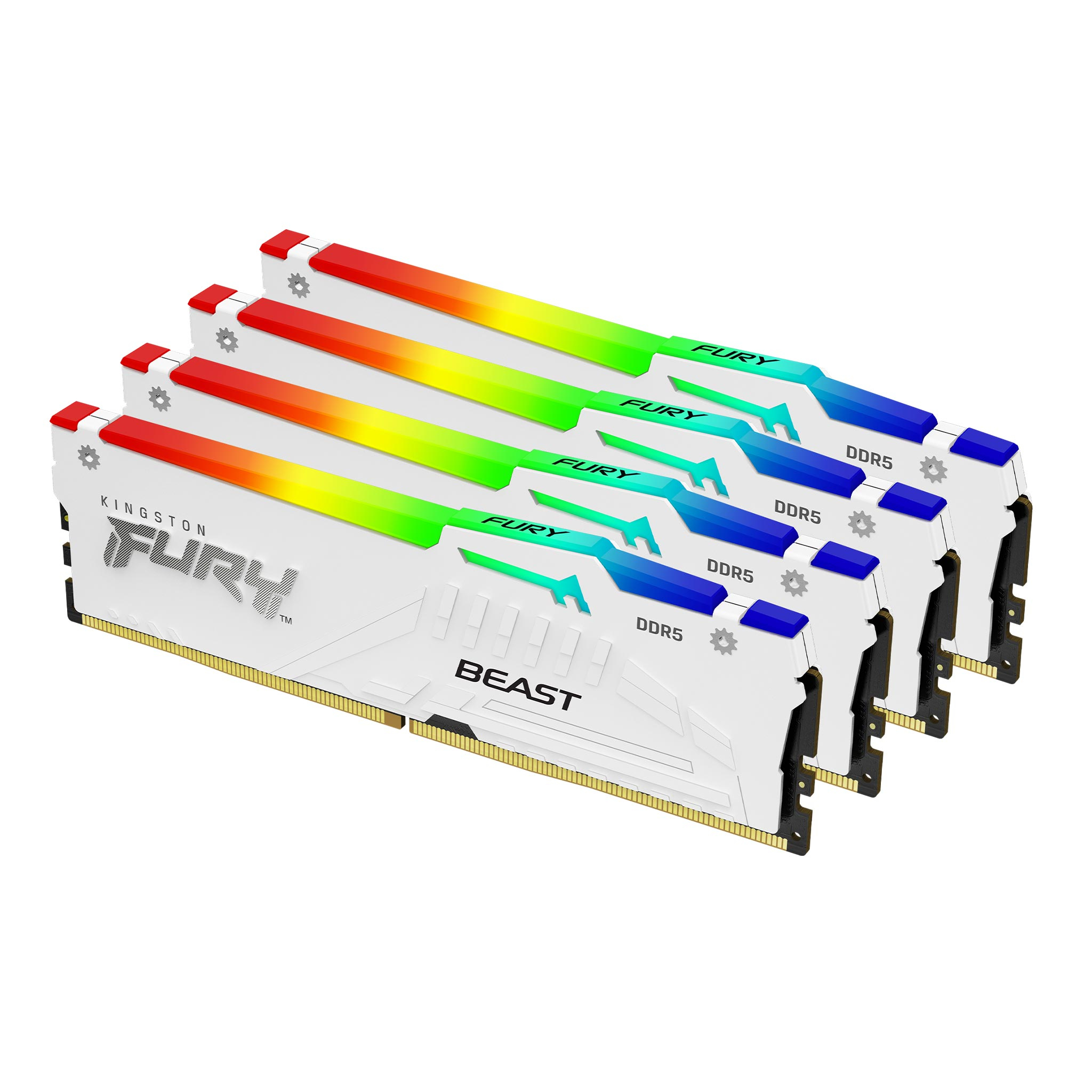 Kingston 128GB 5200MT/s DDR5 CL40 DIMM Kit of 4 Fury Beast White RG - 128 GB - 128 GB - DDR5