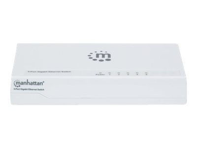Manhattan 5-Port Gigabit Ethernet Switch, Desktop Size, Plastic, IEEE 802.3az (Energy Efficient Ethernet)