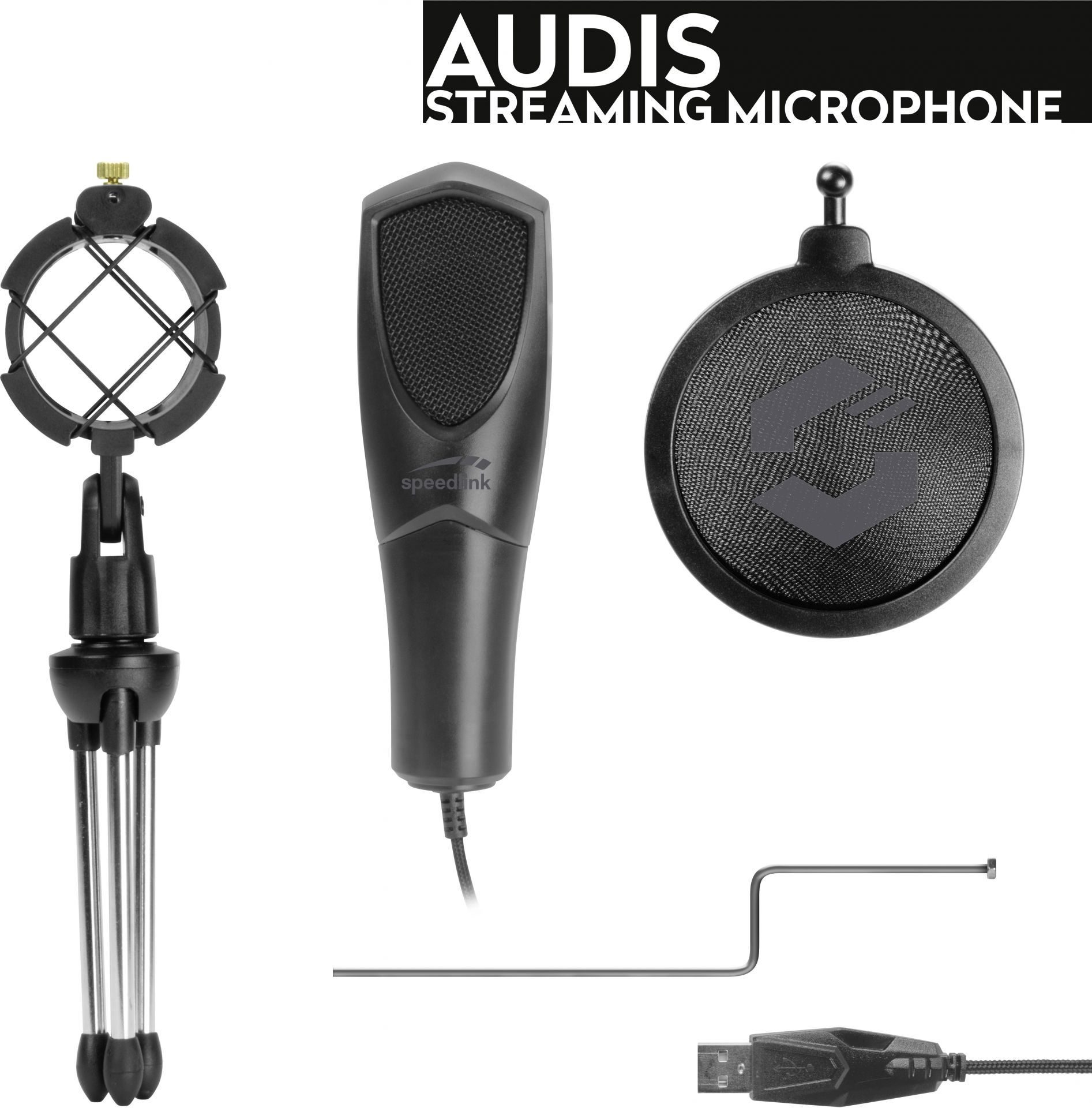 SPEEDLINK Audis Streaming Microphone Black SL-800012-BK
