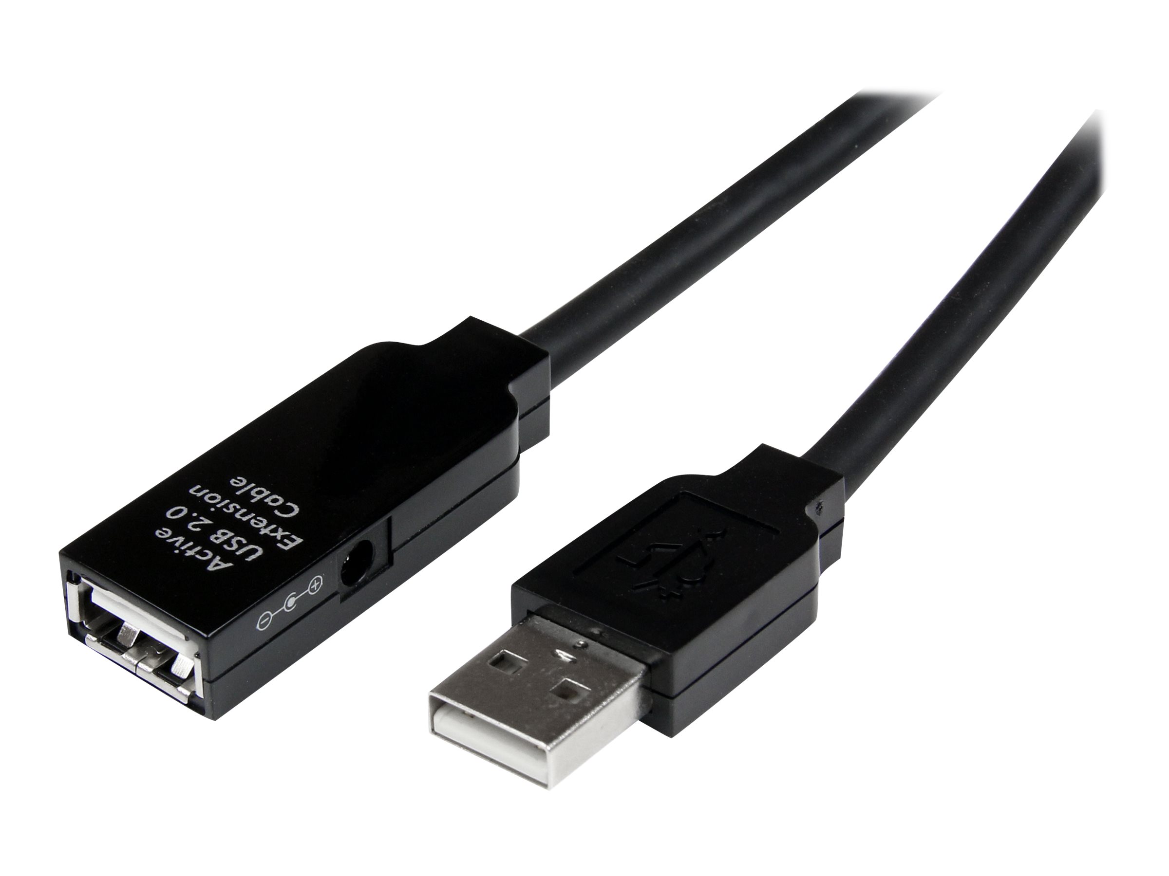 StarTech.com 25m aktives USB 2.0 Verlängerungskabel - St/Bu - USB Reapeater / Signalverstärker Kabel Stecker/Buchse - Schwarz - USB-Verlängerungskabel - USB (W)