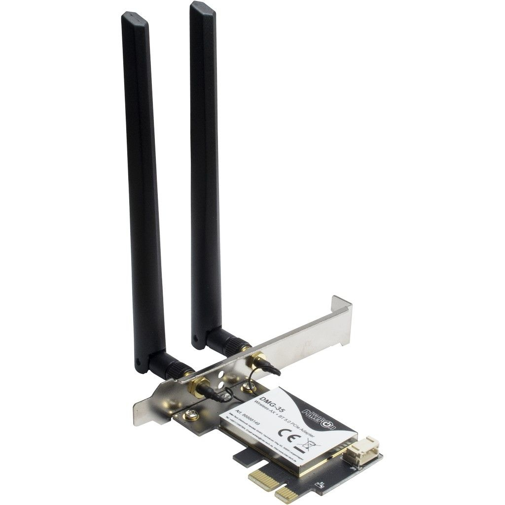 Inter-Tech DMG-35 - Netzwerkadapter - PCIe Low-Profile - 802.11ac, Bluetooth 5.0, 802.11ax (Wi-Fi 6)