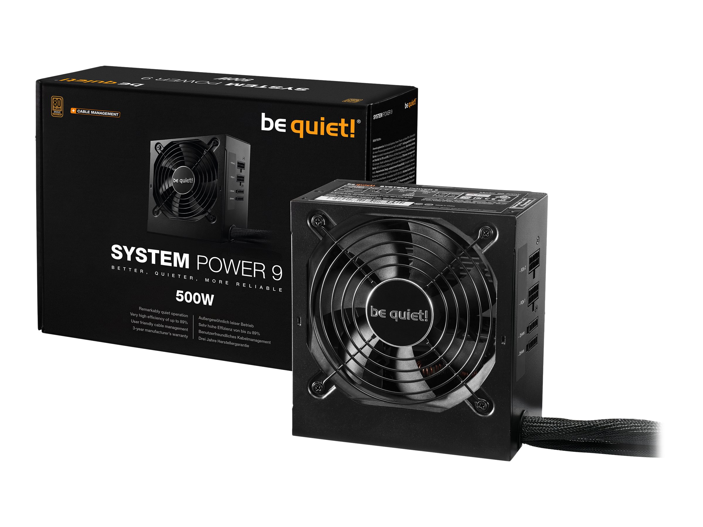 Be Quiet! System Power 9 500W CM - Netzteil (intern)