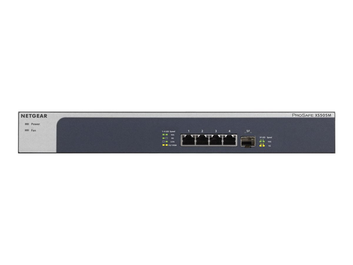 Netgear XS505M - Switch - unmanaged - 4 x 10 Gigabit Ethernet + 1 x 10 Gigabit SFP+
