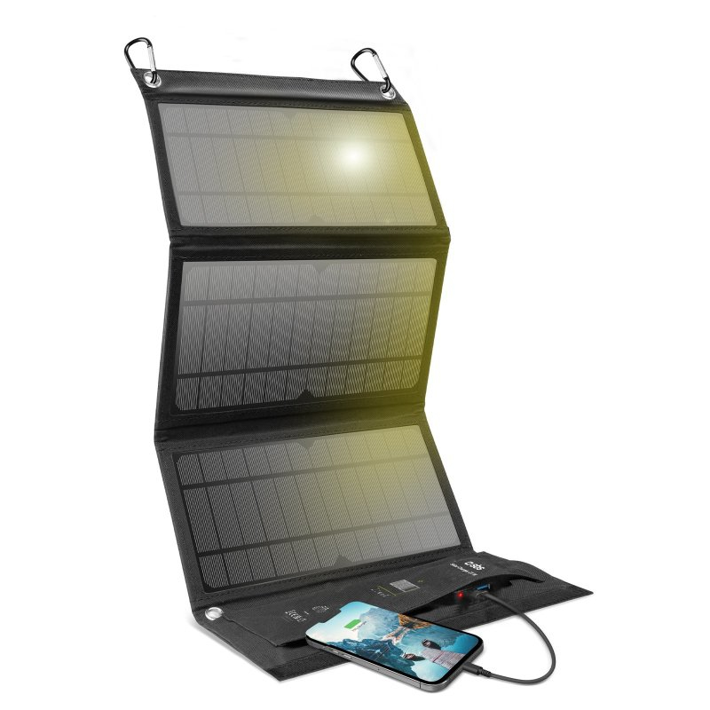 SBS tragbares Solarladegerät 21W 2x USB schwarz