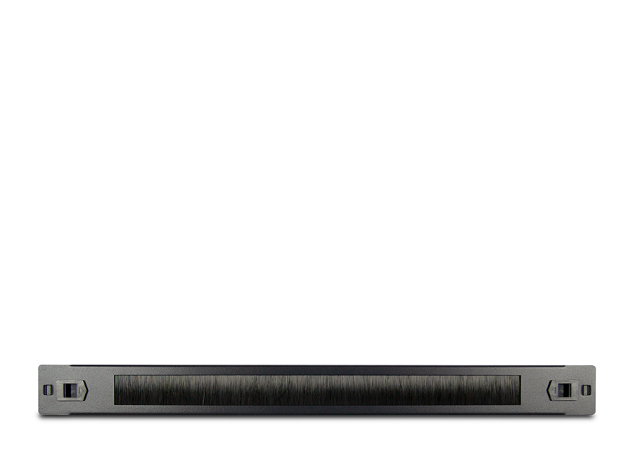 Inter-Tech Kabeldurchführungsplatte mit Bürsteneinsatz - Rack montierbar - Schwarz, RAL 9005 - 1U - 48.3 cm (19")