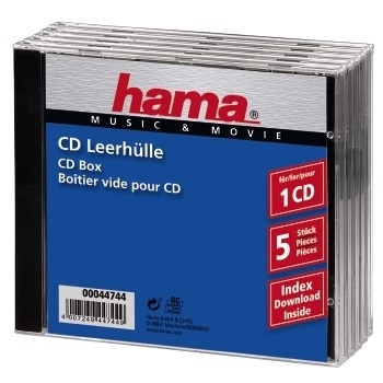 Hama Behälter CD-Aufbewahrung - durchsichtig (Packung mit 5)