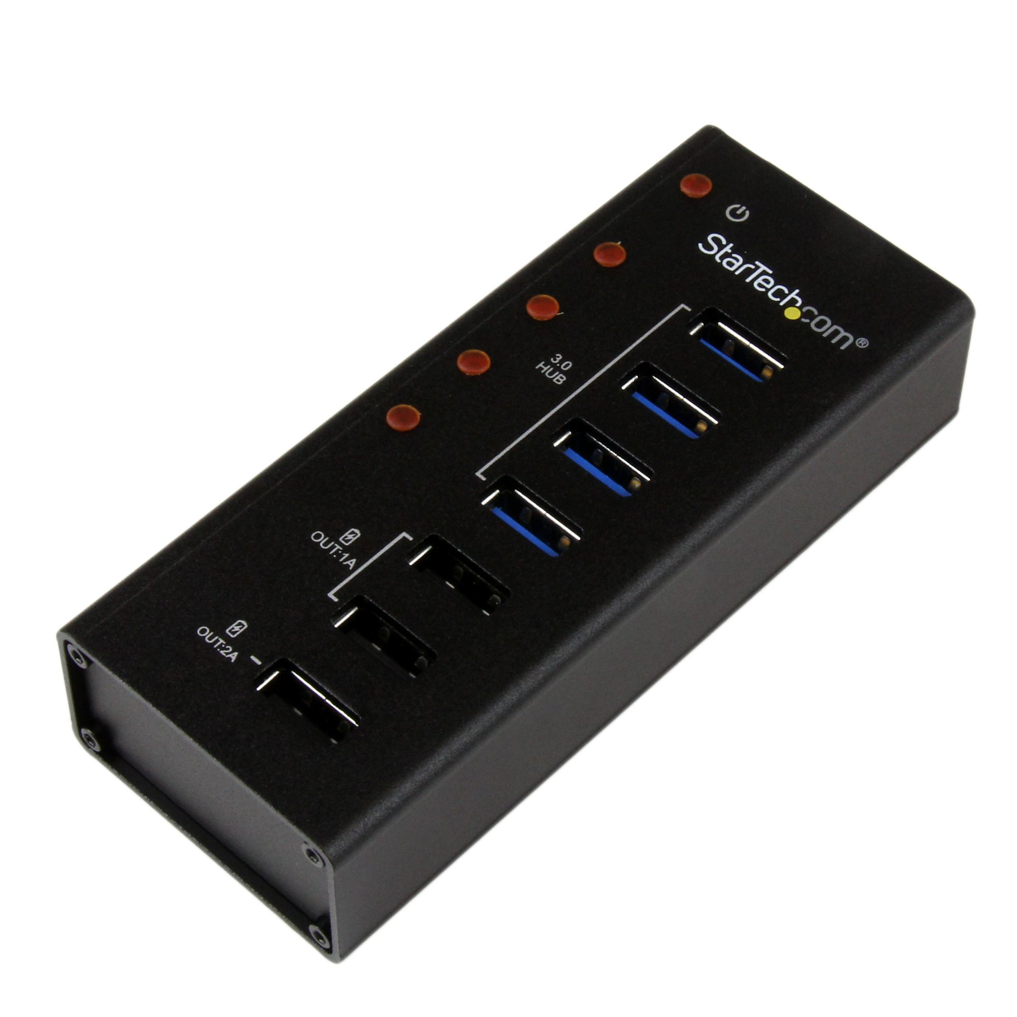 StarTech.com 4 Port USB 3.0 Hub plus 3 Ladeanschlüsse (2x 1A & 1x 2A)