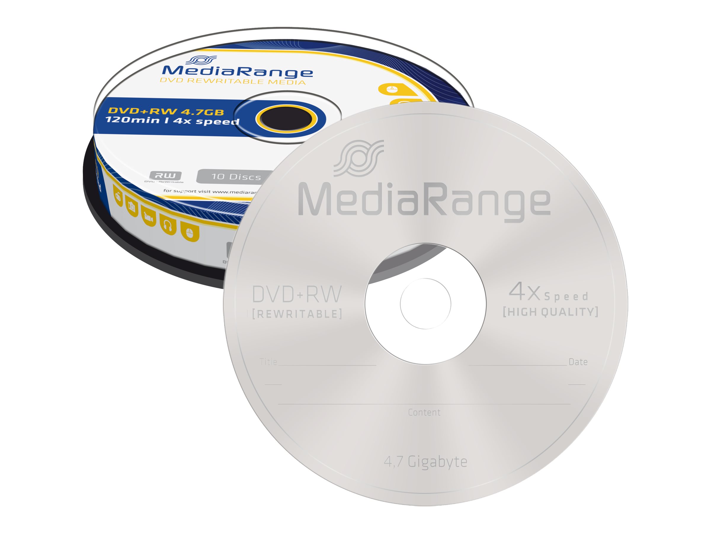 MEDIARANGE 10 x DVD+RW - 4.7 GB (120 Min.) 4x