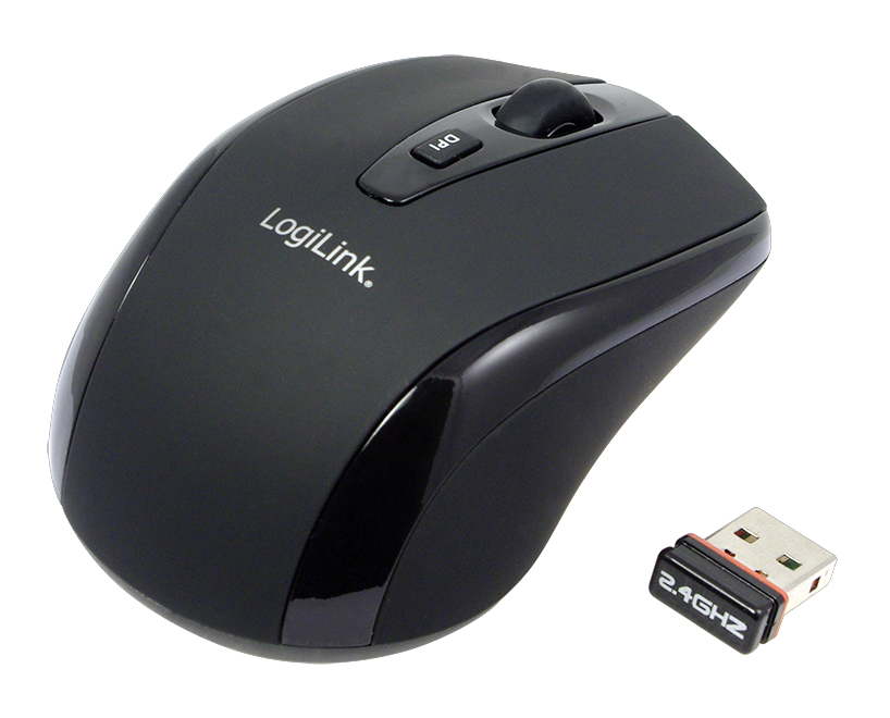 LogiLink Maus Optical Wireless 2.4 GHz Mini - Maus - optisch - 3 Tasten - kabellos - 2.4 GHz - kabelloser Empfänger (USB)