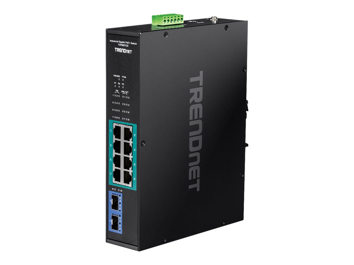 12913881000 TRENDnet TI-PGM102 - Switch - industriell - 8 x 10/100/1000 (PoE+)