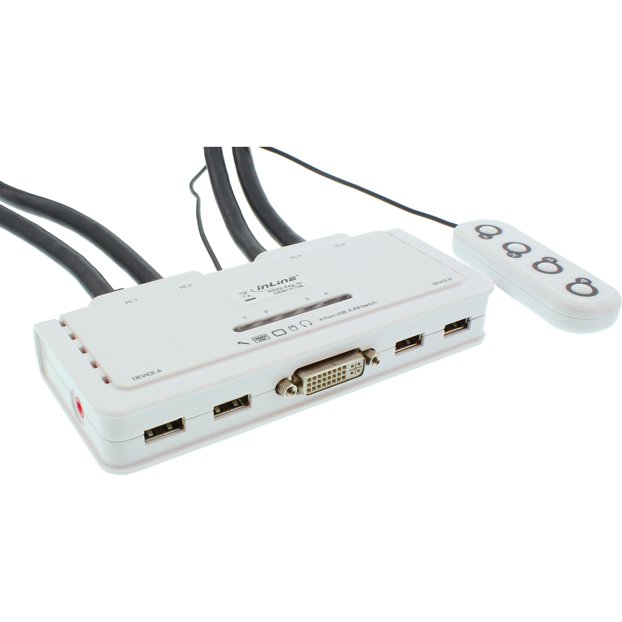 InLine KVM-/Audio-/USB-Switch - 4 x KVM/Audio/USB