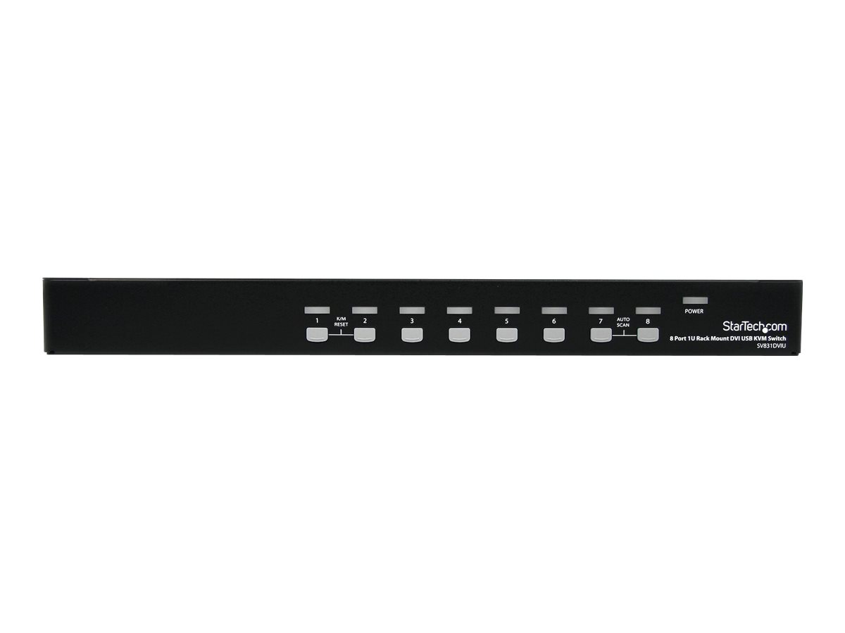 StarTech.com 8 Port 1HE DVI USB KVM Switch - 8-fach DVI-I / USB-B Umschalter zur Rack-Montage