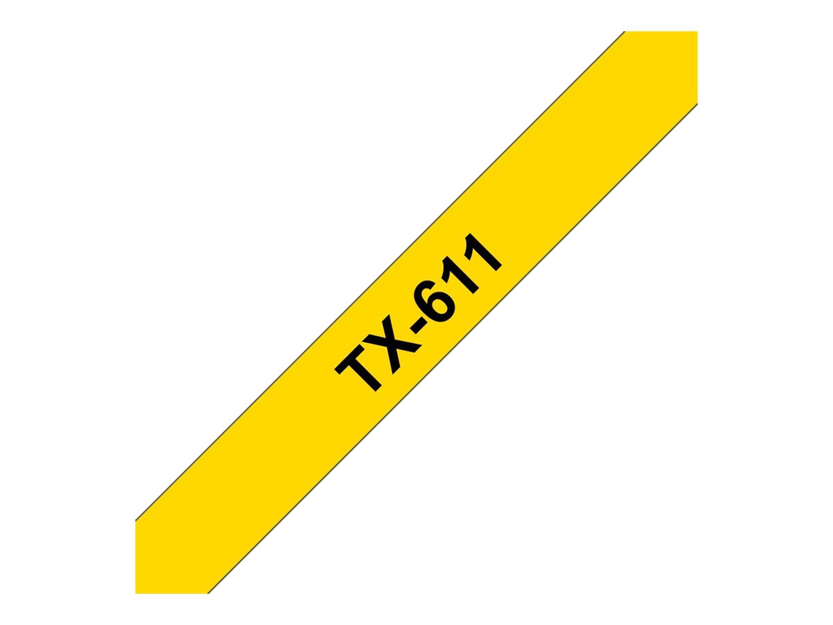 Brother TX611 - Schwarz auf Gelb - Rolle (0,6 cm x 15,2 m)