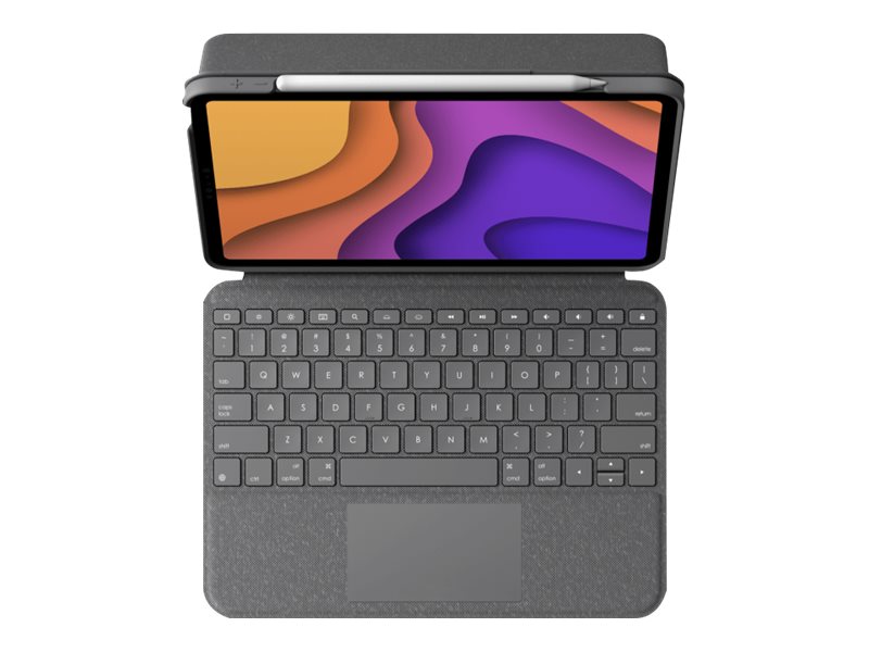 Logitech Folio Touch - Tastatur und Foliohülle - mit Trackpad - hinterleuchtet - Apple Smart connector - AZERTY - Französisch - Oxford Gray - für Apple 10.9-inch iPad Air (4. Generation, 5. Generation)