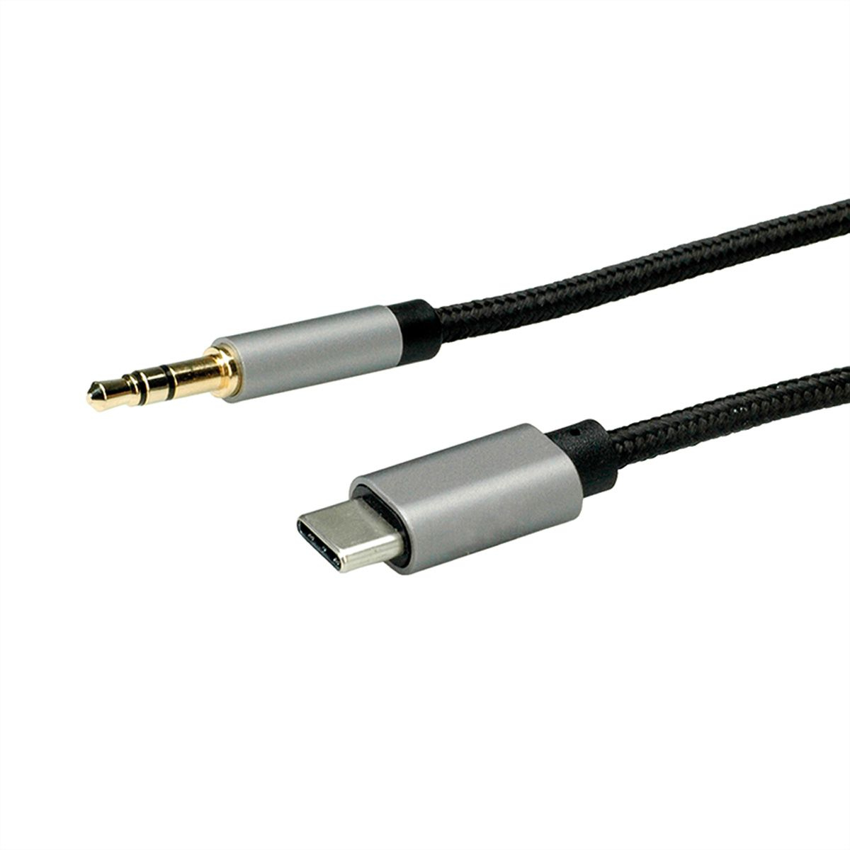 ROLINE Adapter USB-C auf Klinkenstecker - USB-C männlich umkehrbar zu Stereo Mini-Klinkenstecker männlich