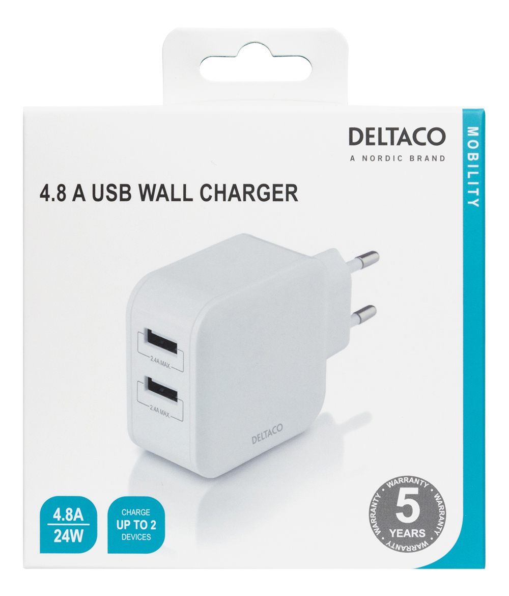 Deltaco stromforsyningsadapter - USB