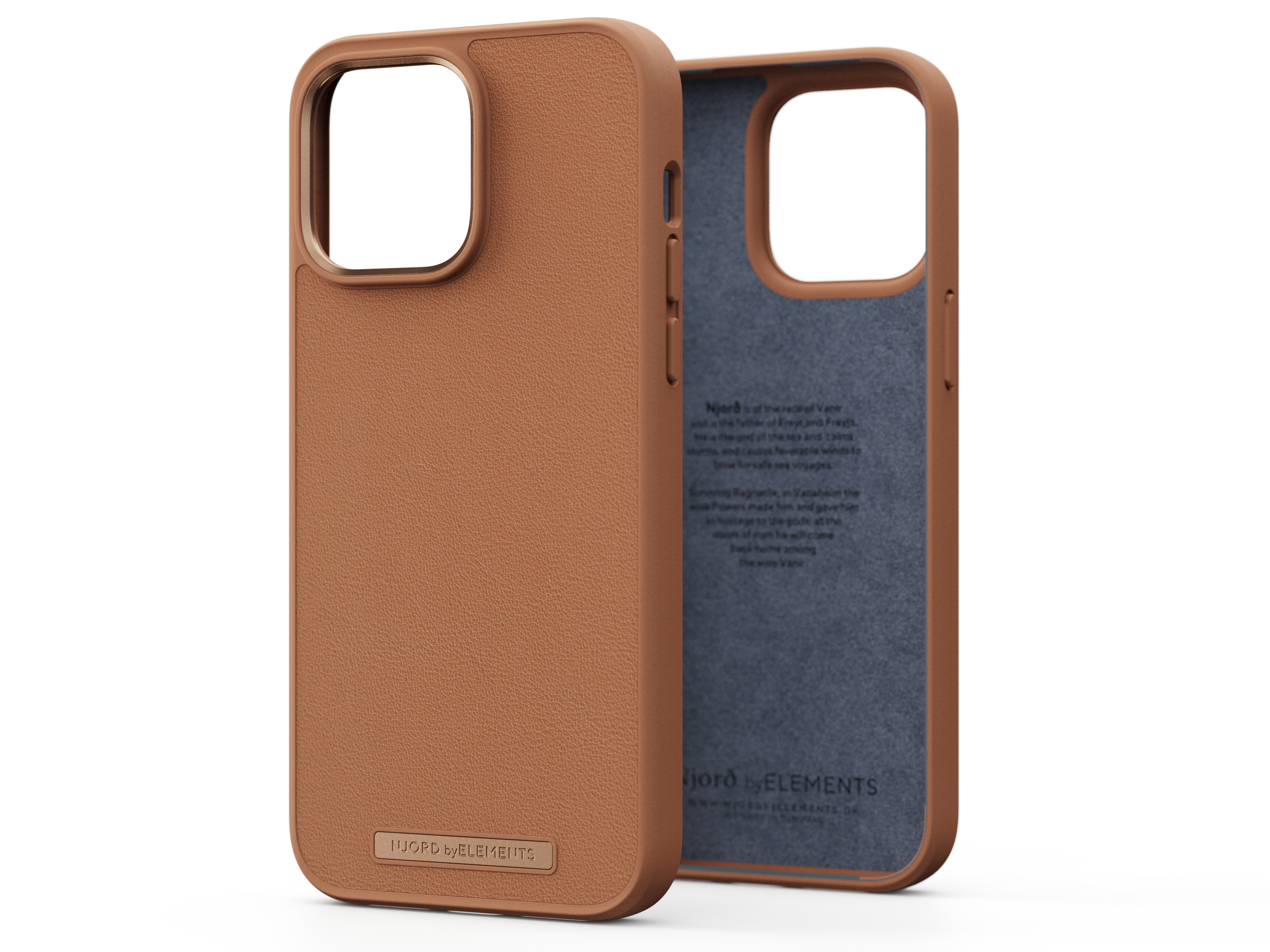 Njord Genuine Leather Case iPhone 14 Pro 6.7 Cognac