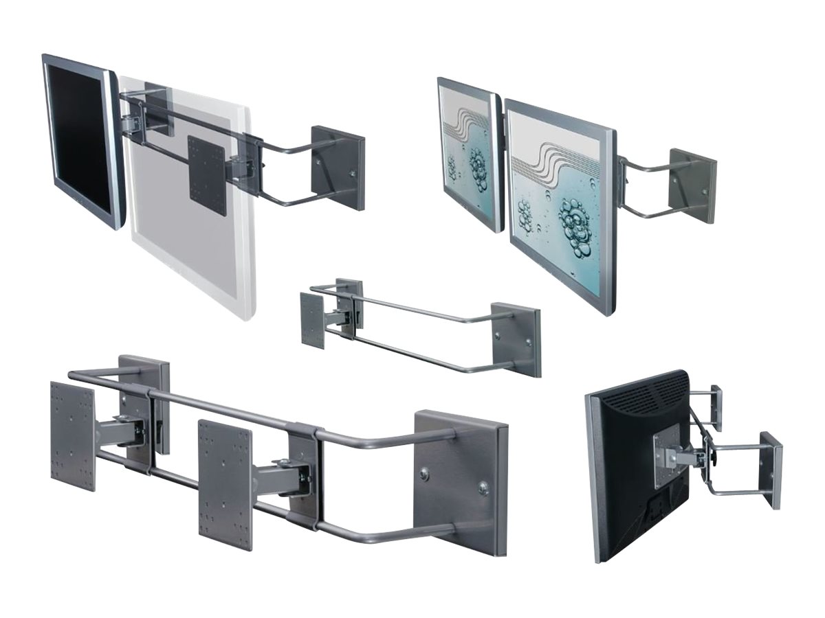 R-Go Steel Alternative Wandhalterung, verstellbar, silber - Klammer für LCD-Display - Stahl - Silber - Bildschirmgröße: bis zu 68,6 cm (bis zu 27 Zoll)
