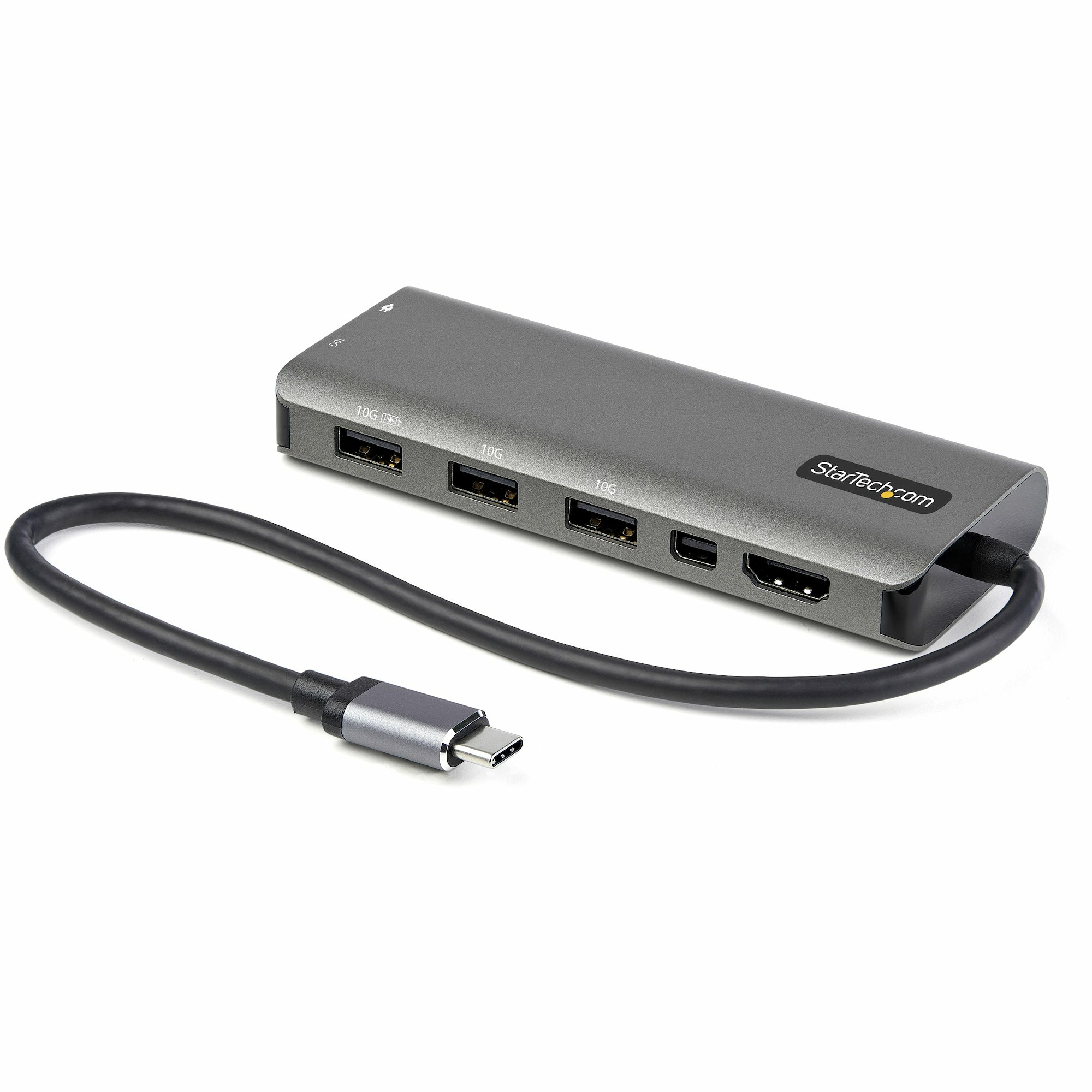 StarTech.com USB-C Multiport Adapter - USB-C auf HDMI oder Mini DisplayPort 4K 60Hz, 100W Power Delivery Pass-Through, 4-Port 10 Gbit/s USB Hub - USB Typ-C Mini Dock - 30cm Kabel (DKT31CMDPHPD)