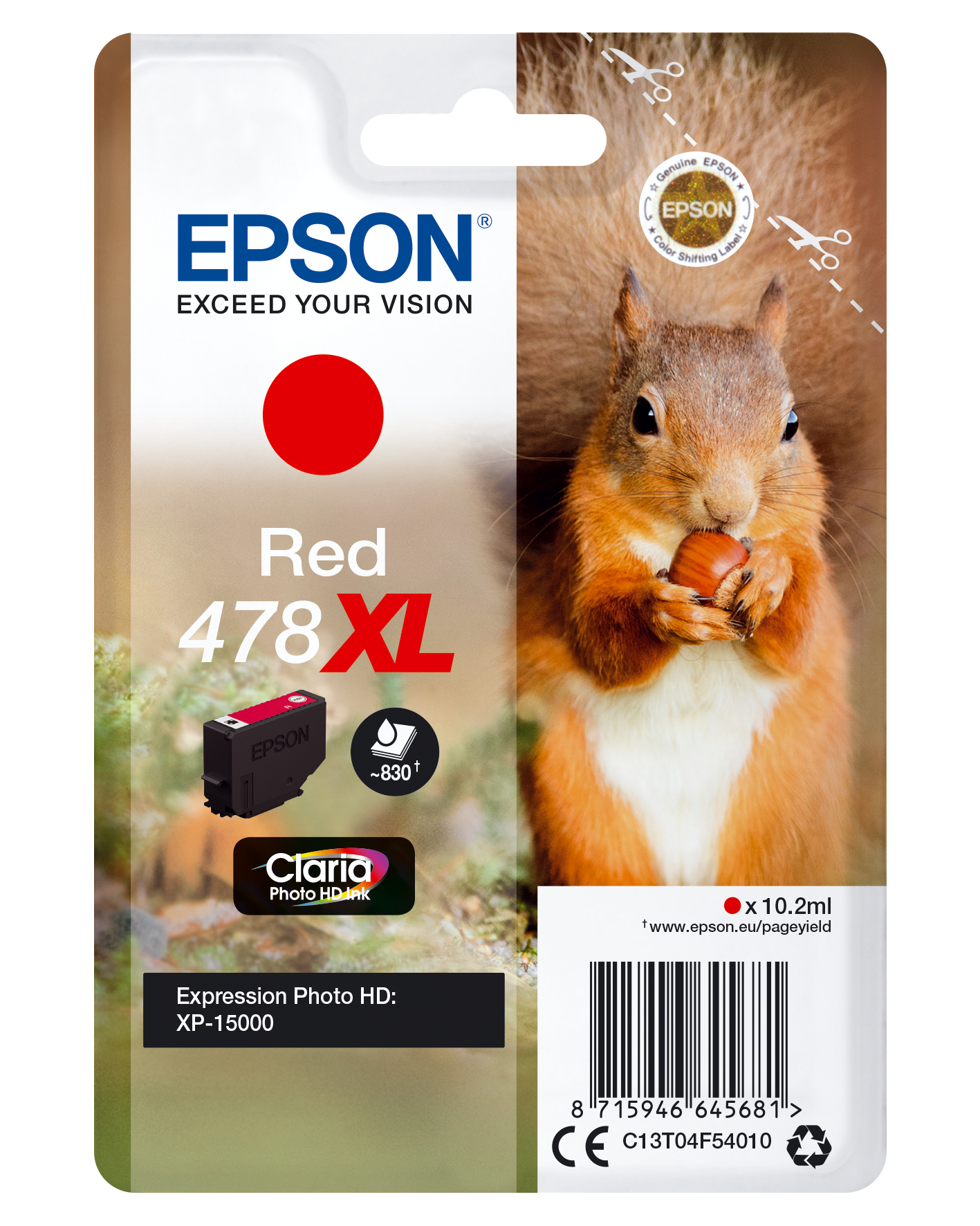 Epson 478XL - 10.2 ml - mit hoher Kapazität - Rot