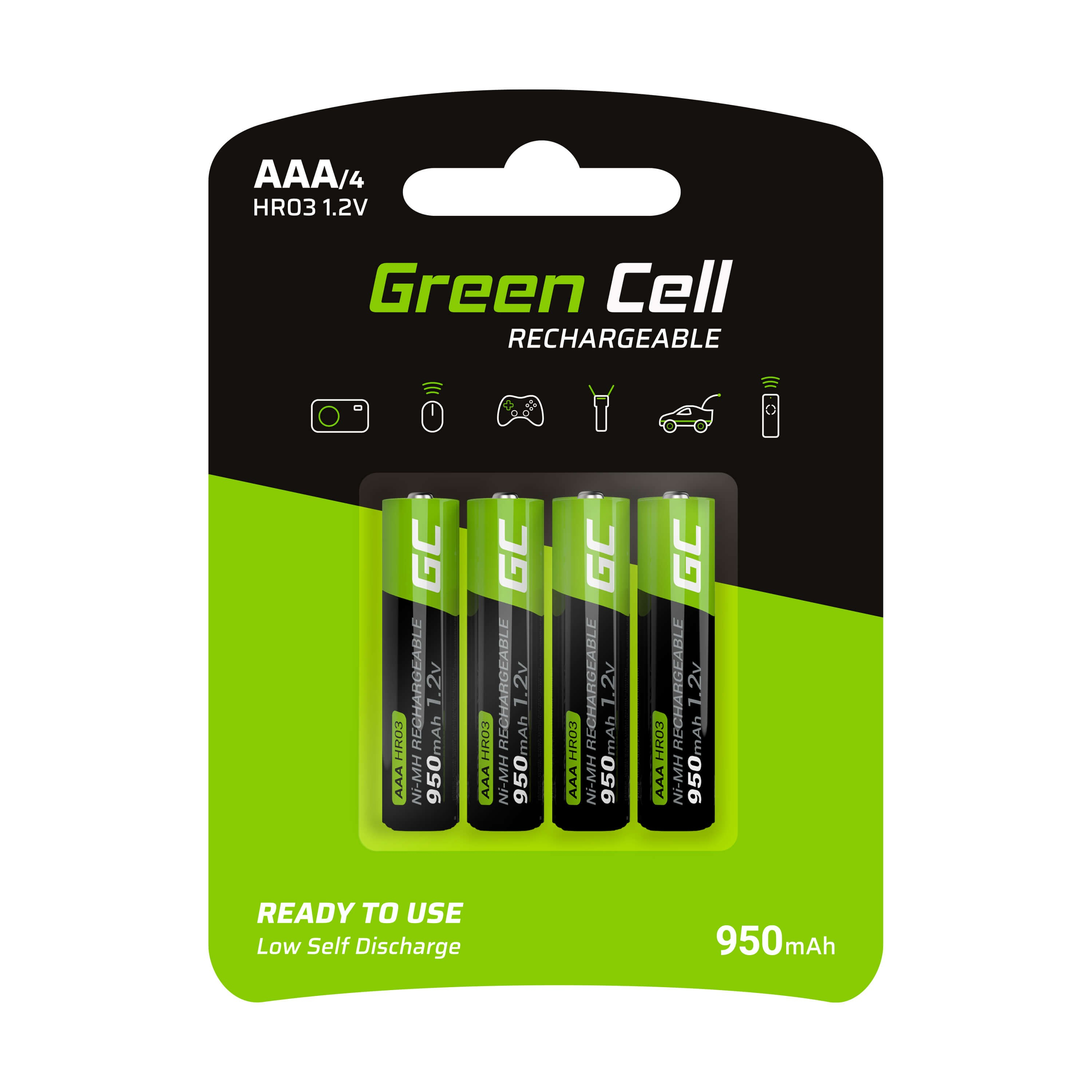 Green Cell HR03 - Batterie 4 x AAA - NiMH - (wiederaufladbar)