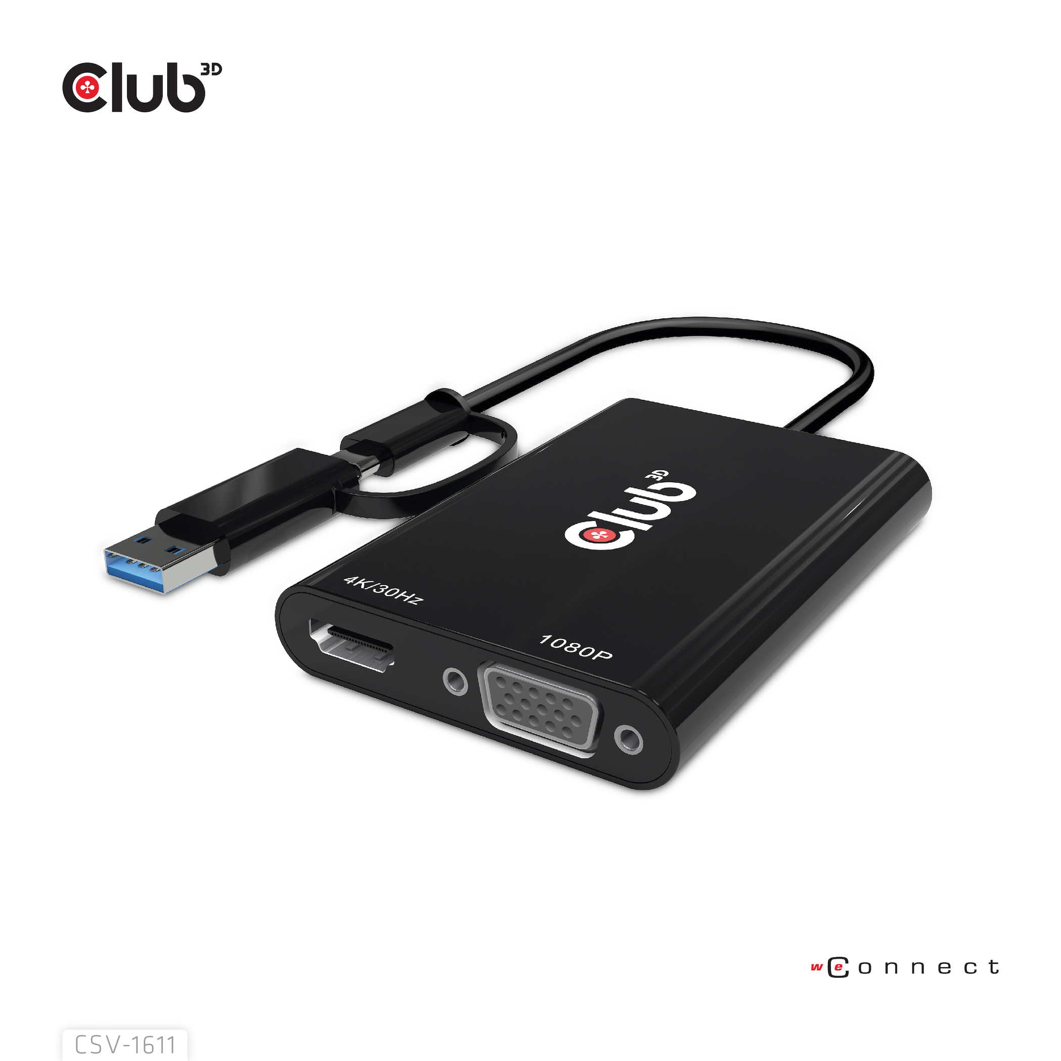 Club 3D Videoadapter - USB Typ A, 24 pin USB-C (M)