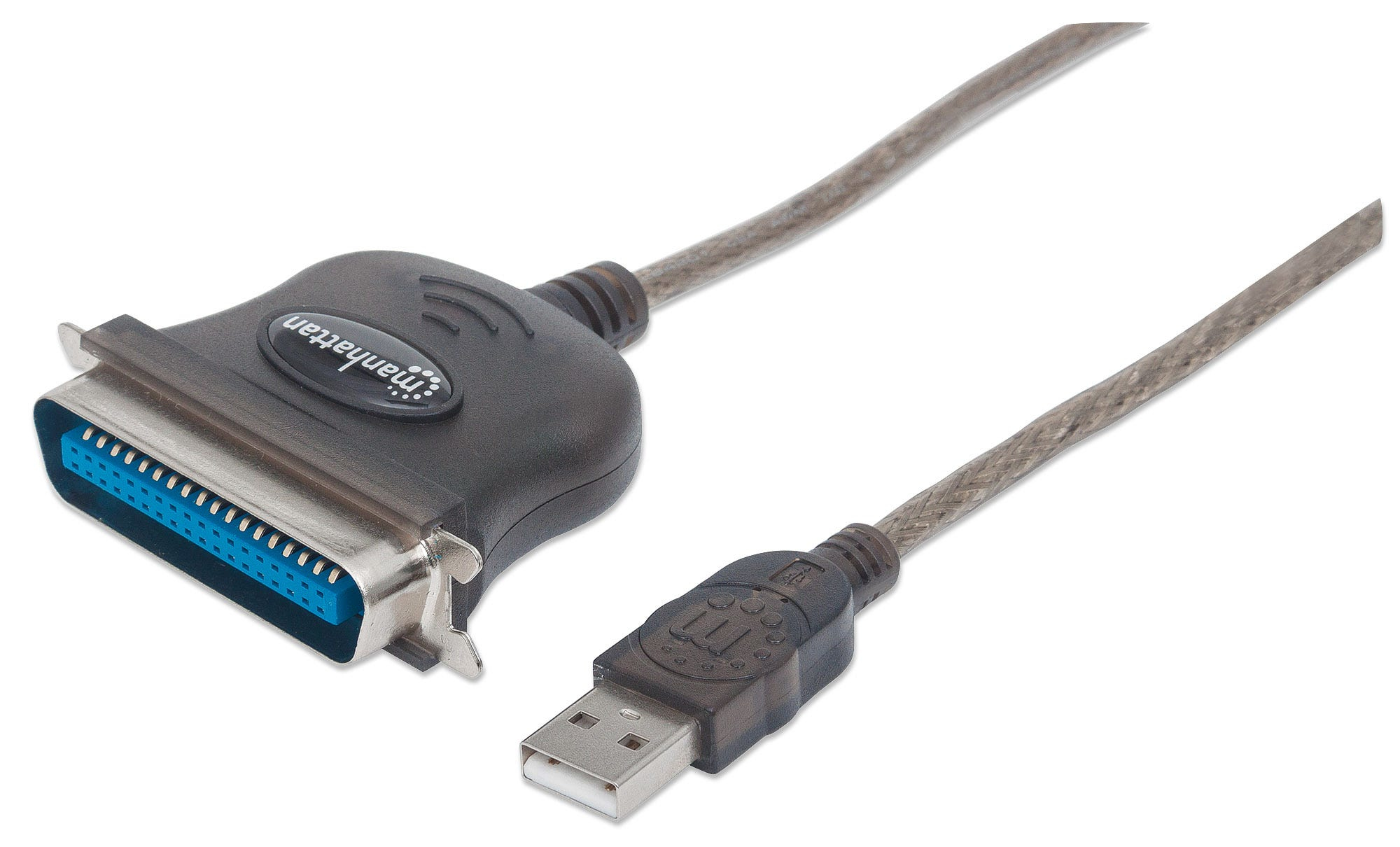 Manhattan USB-A to Parallel Printer Cen36 Converter Cable, 1.8m, Male to Male, Black, 12Mbps, IEEE 1284, bus power, Three Year Warranty, Blister - Druckerkabel - USB (M)
