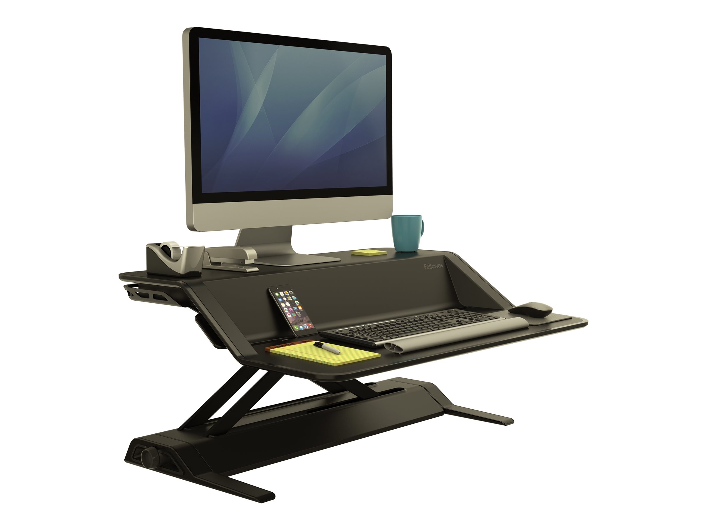 Fellowes Lotus Sit-Stand Workstation - Aufstellung für LCD-Bildschirm/Tastatur/Maus (Waterfall)