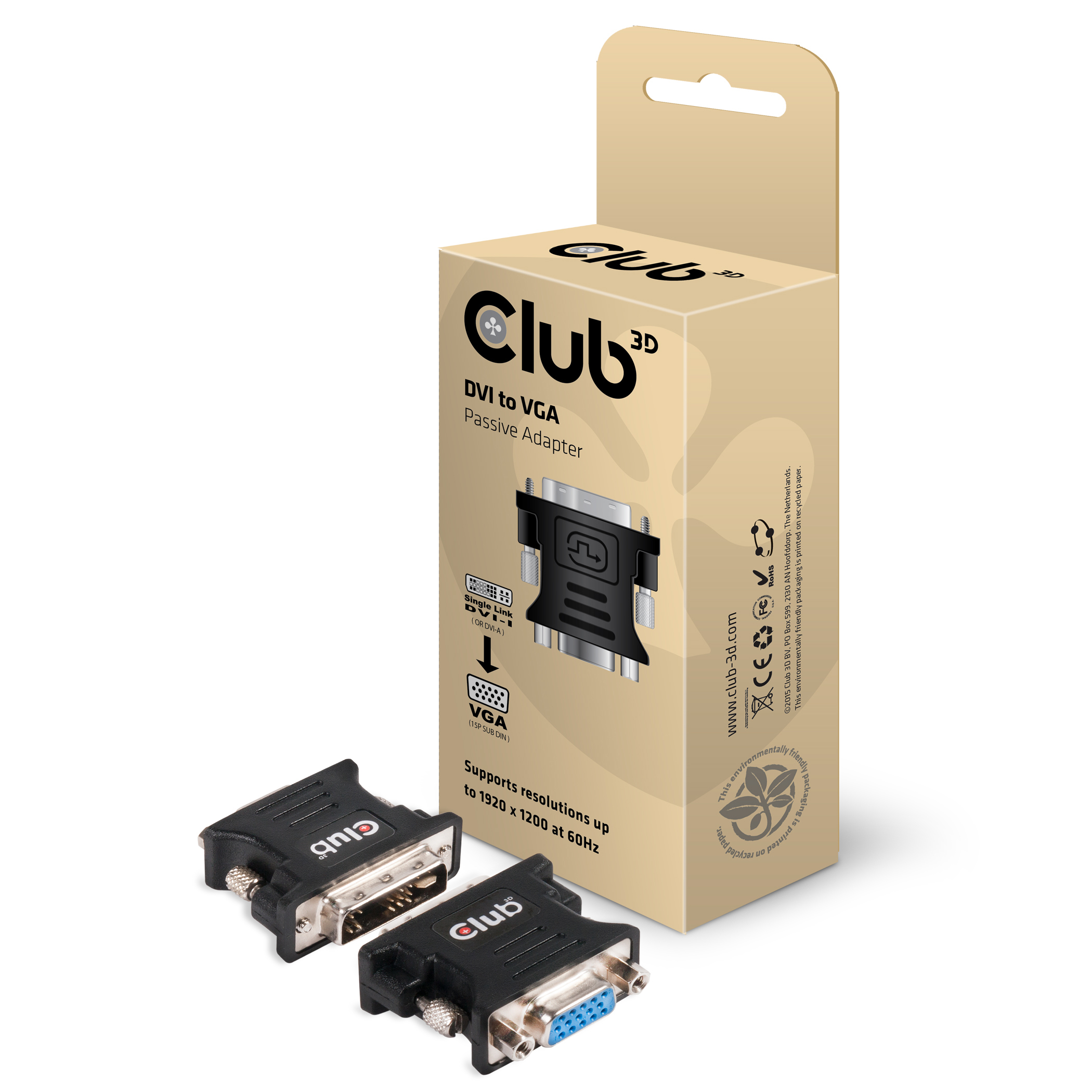 Club 3D VGA-Adapter - DVI-A (M) zu HD-15 (VGA)