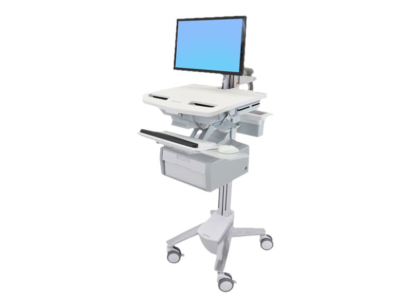 Ergotron Cart with LCD Arm, 1 Tall Drawer - Wagen - für LCD-Display / PC-Ausrüstung - Kunststoff, Aluminium, verzinker Stahl - Bildschirmgröße: bis zu 61 cm (bis zu 24 Zoll)