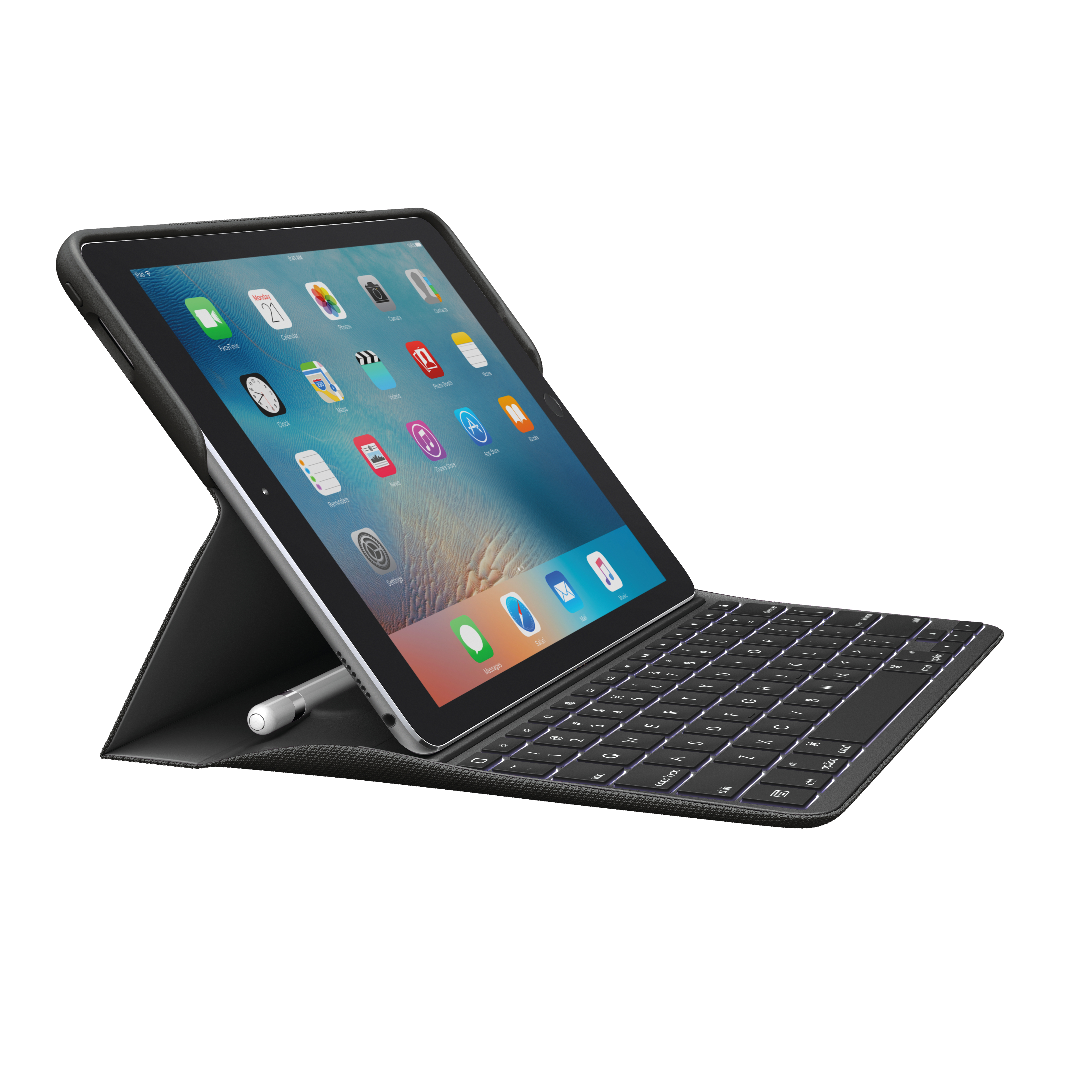 Logitech CREATE - Flip-Hülle für Tablet - Schwarz - für Apple 12.9-inch iPad Pro (1. Generation, 2. Generation)