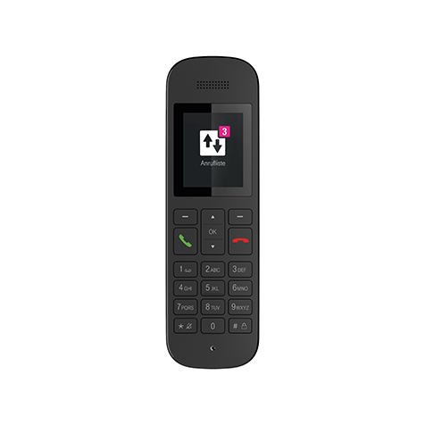 Deutsche Telekom Telekom Sinus A12 - Analoges/DECT-Telefon - Kabelloses Mobilteil - Freisprecheinrichtung - 100 Eintragungen - Schwarz