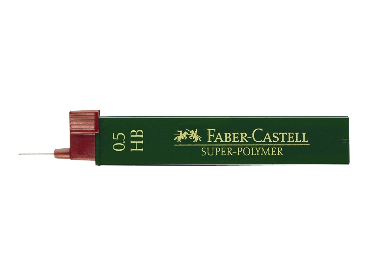 FABER-CASTELL Super-Polymer 9065 - Bleistiftmine - Superpolymer - H - Intense Black - 0.5 mm (Packung mit 12)