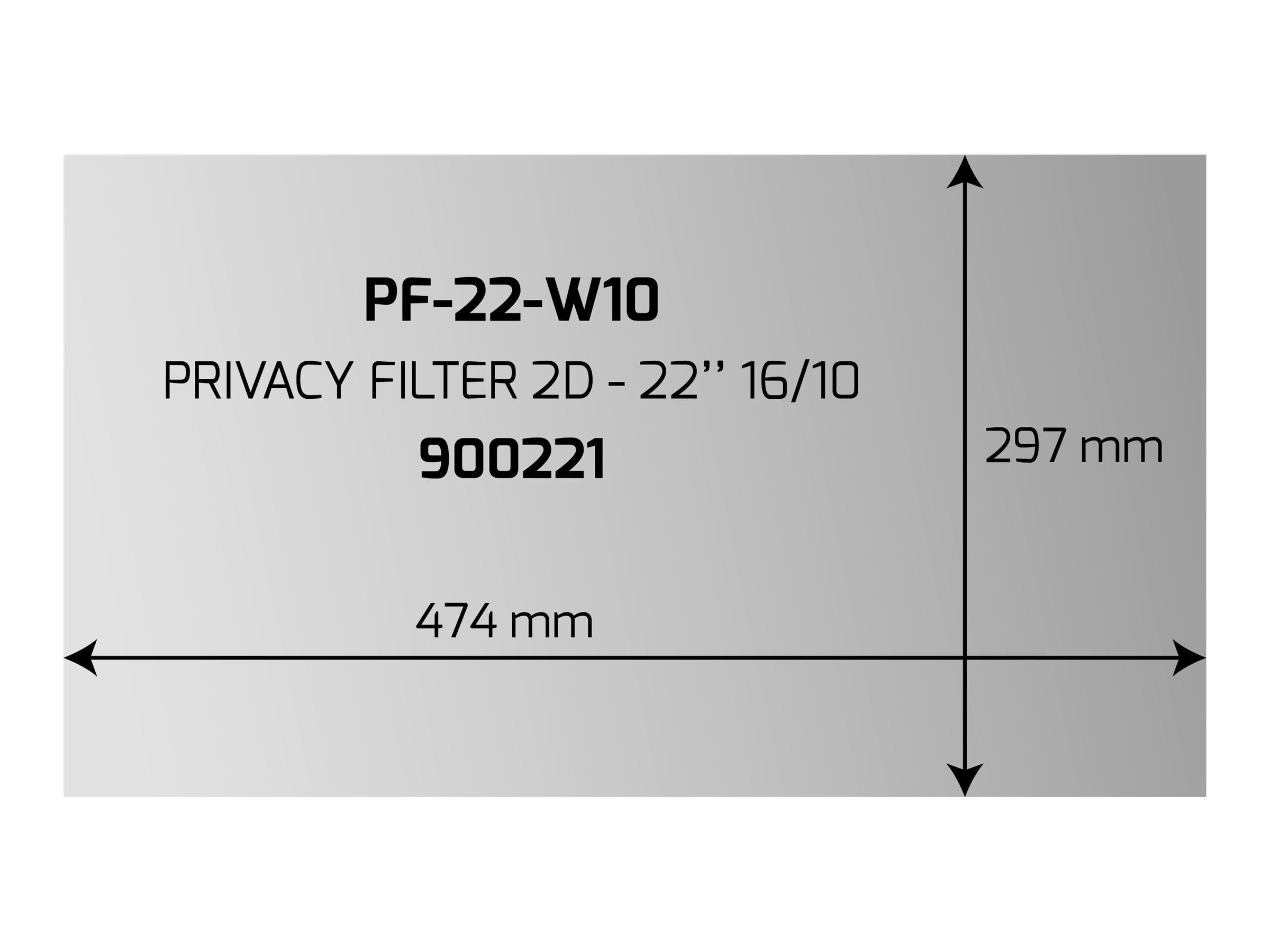 PORT Designs PORT Professional - Blickschutzfilter für Bildschirme - 56,1 cm Breitbild (22,1" Breitbild)