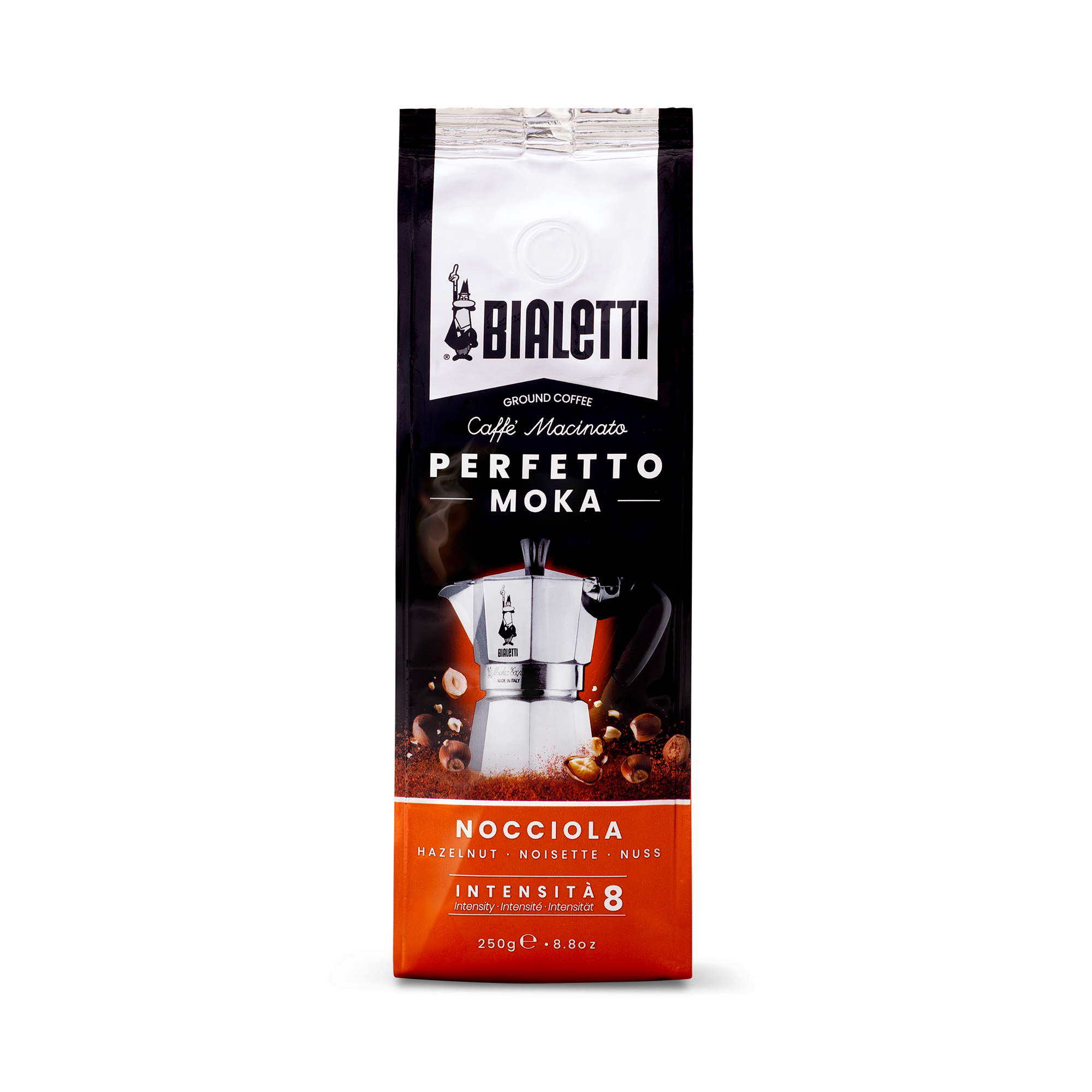 Bialetti Perfetto Moka Nuss 250 g - 250 g - Medium geröstet - Kaffee - Tasche