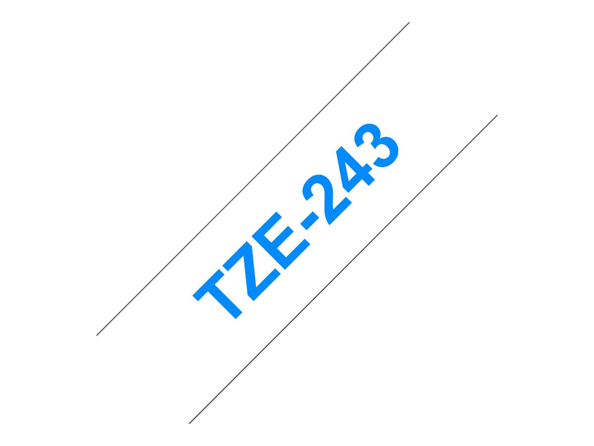 Brother TZe-243 - Selbstklebend - blau auf weiß - Rolle (1,8 cm x 8 m)