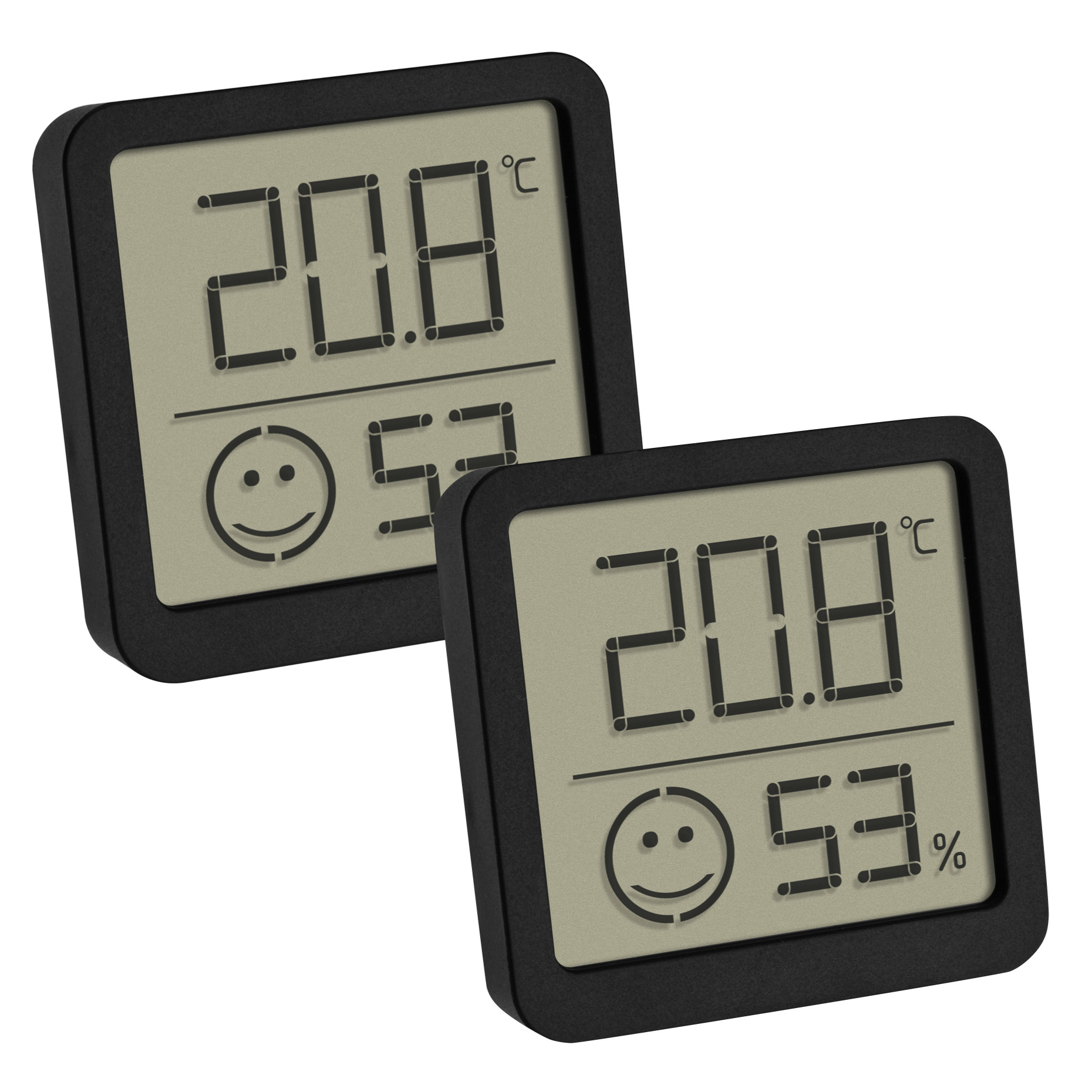 TFA 2er Set digitales Thermo-Hygrometer mit Komfortzone Thermo-/Hygrometer