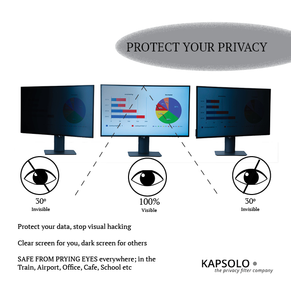 KAPSOLO KAP10730 - Monitor - Rahmenloser Display-Privatsphärenfilter - Transparent - Privatsphäre - 16:9 - 68%