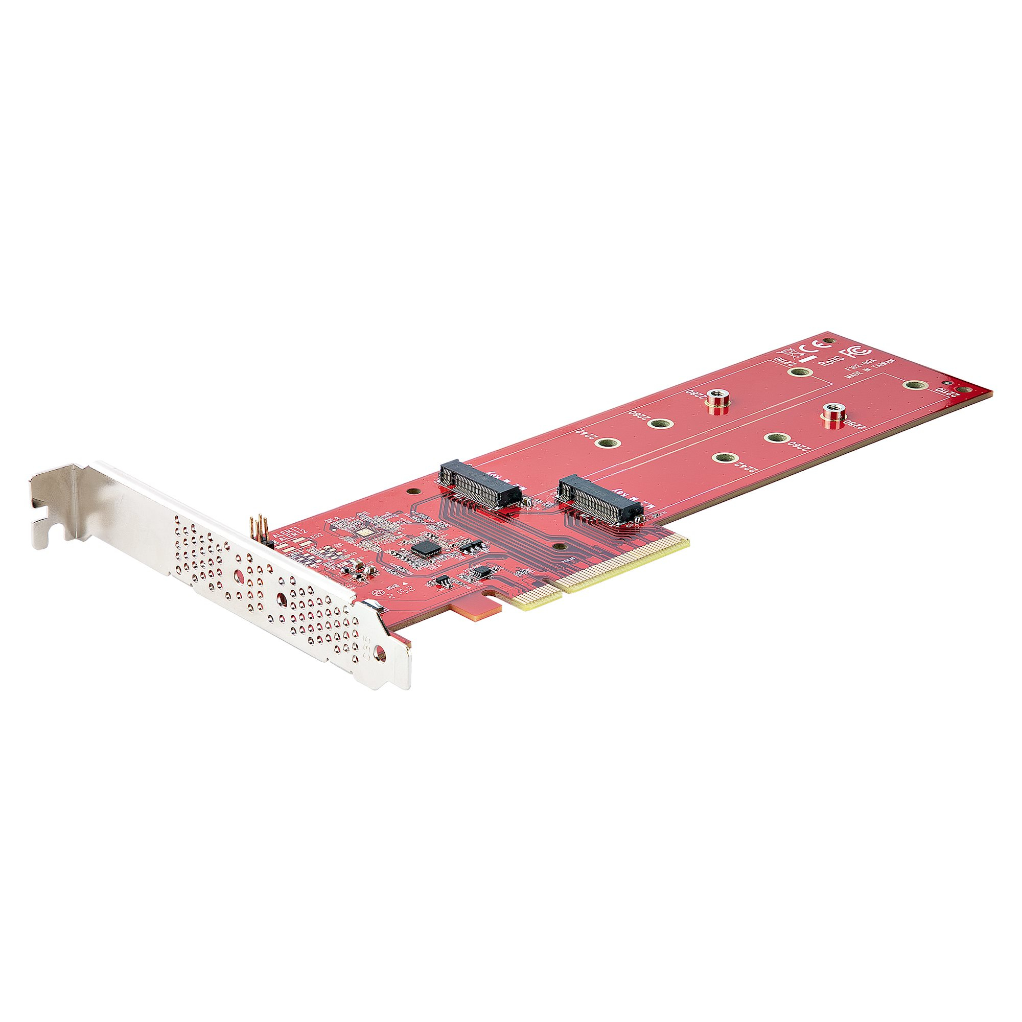 StarTech.com Dual M 2 PCIe AdapterKarte, PCIe x8/ x16 auf Dual AHCI oder NVMe M.2 SSDs, PCI Express 4.0, 7,8GB/s pro Laufwerk, Bifurkation Erforderlich - Windows/Linux Kompatibel (DUAL-M2-PCIE-CARD-B)