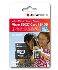 AgfaPhoto Flash-Speicherkarte (microSDXC-an-SD-Adapter inbegriffen)