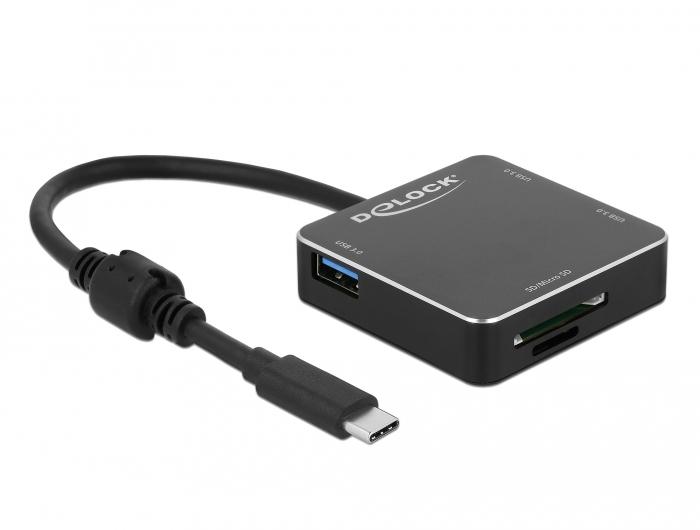 Delock 3 Port USB 3.1 Gen 1 Hub with USB Type-C Connection and SD + Micro SD Slot