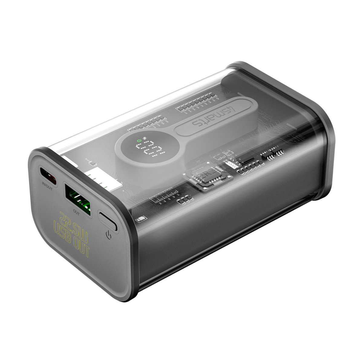4smarts Lucid - Powerbank - 9000 mAh - 22.5 Watt - 4.5 A - PD 3.0, QC 3.0 - 2 Ausgabeanschlussstellen (USB, 24 pin USB-C)