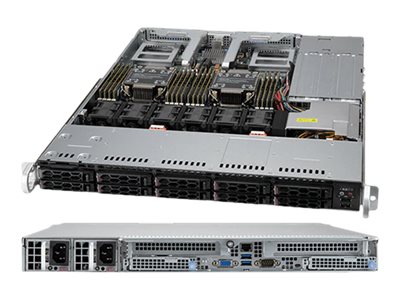 Supermicro CloudDC SuperServer 120C-TN10R - Server - Rack-Montage - 1U - zweiweg - keine CPU - RAM 0 GB - SATA/PCI Express - Hot-Swap 6.4 cm (2.5")