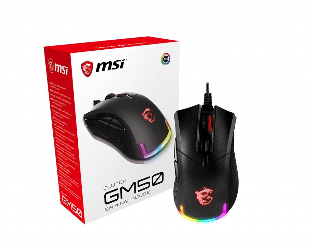 MSI Clutch GM50 Gaming - Maus - ergonomisch - rechts- und linkshändig
