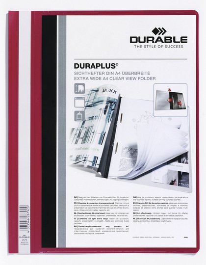 Durable DURAPLUS - Schnellhefter - für A4 - Rot