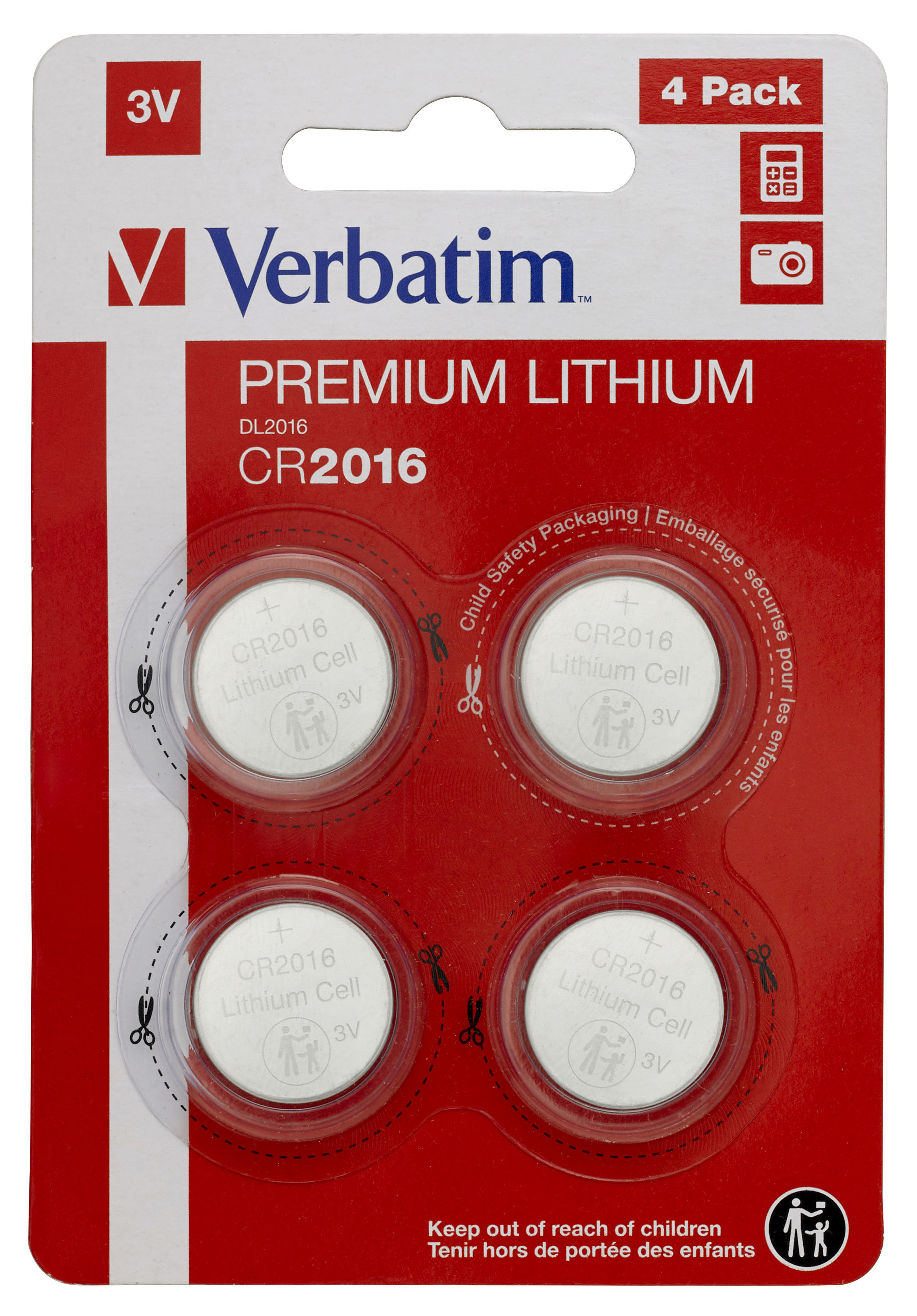Verbatim Batterie 4 x CR2016 - Li