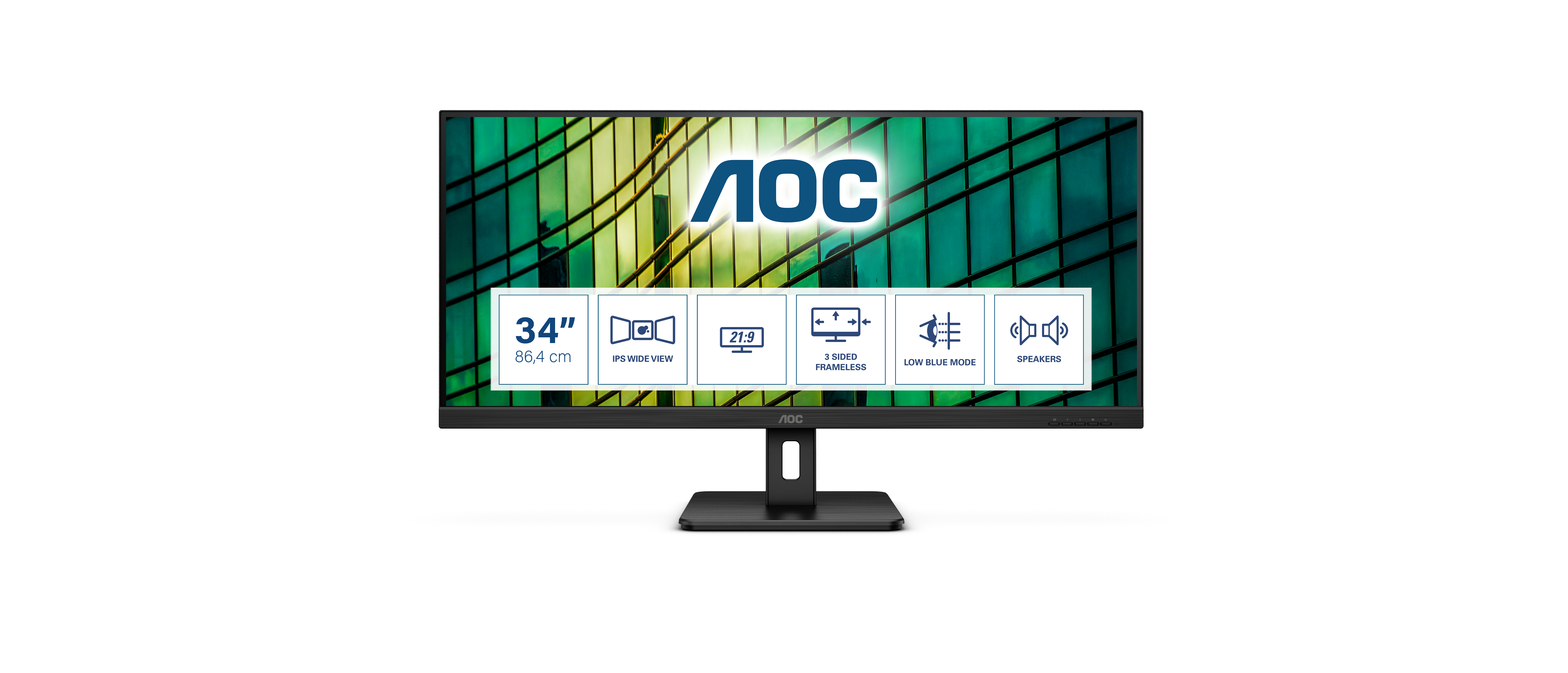 AOC Q34E2A - LED-Monitor - 86 cm (34") - 2560 x 1080 WFHD @ 75 Hz